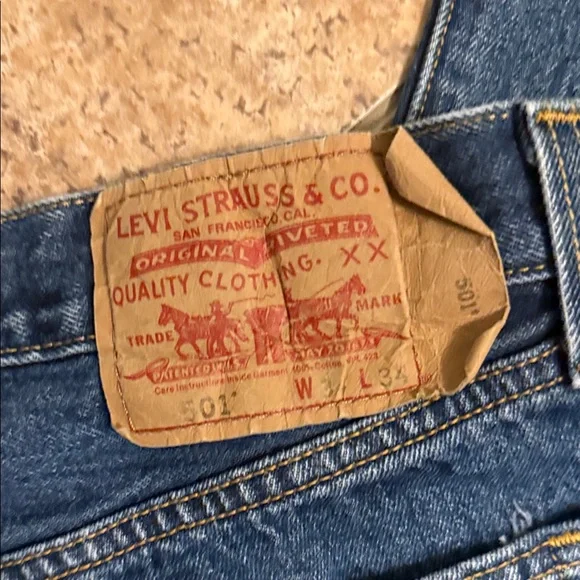 Levi's 501 Men's Blue Jeans 34x34 - Picture 6 of 6